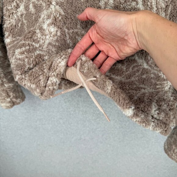 PrAna Womens Polar Escape Half-Zip Pullover Size M Brown Floral Fleece Sherpa - Picture 4 of 13